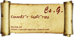 Csuvár György névjegykártya