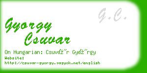 gyorgy csuvar business card